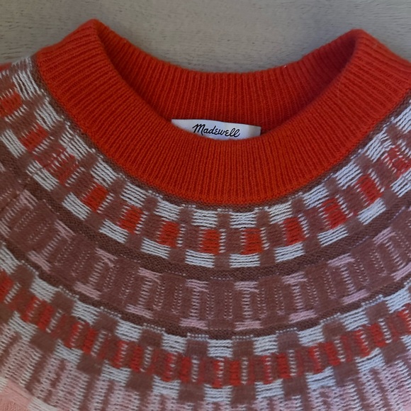 Madewell Red and Pink Fair Isle Sweater - Picture 5 of 8